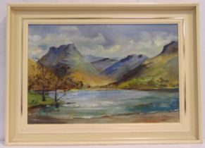 Fred McJannet framed oil on canvas A View of Ullswater, Lake District, signed bottom right, 39 x