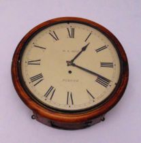 W K Reed of Peckham station waiting room wall clock, circular white dial with Roman numerals,