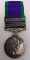 QEII campaign service medal with Malay Peninsula and Borneo bars