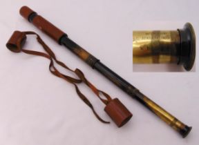 Watson and Sons of Holborn London dated 1887 four draw military telescope with leather case and