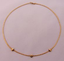 18ct yellow gold and diamond necklace, approx total weight 9.1g