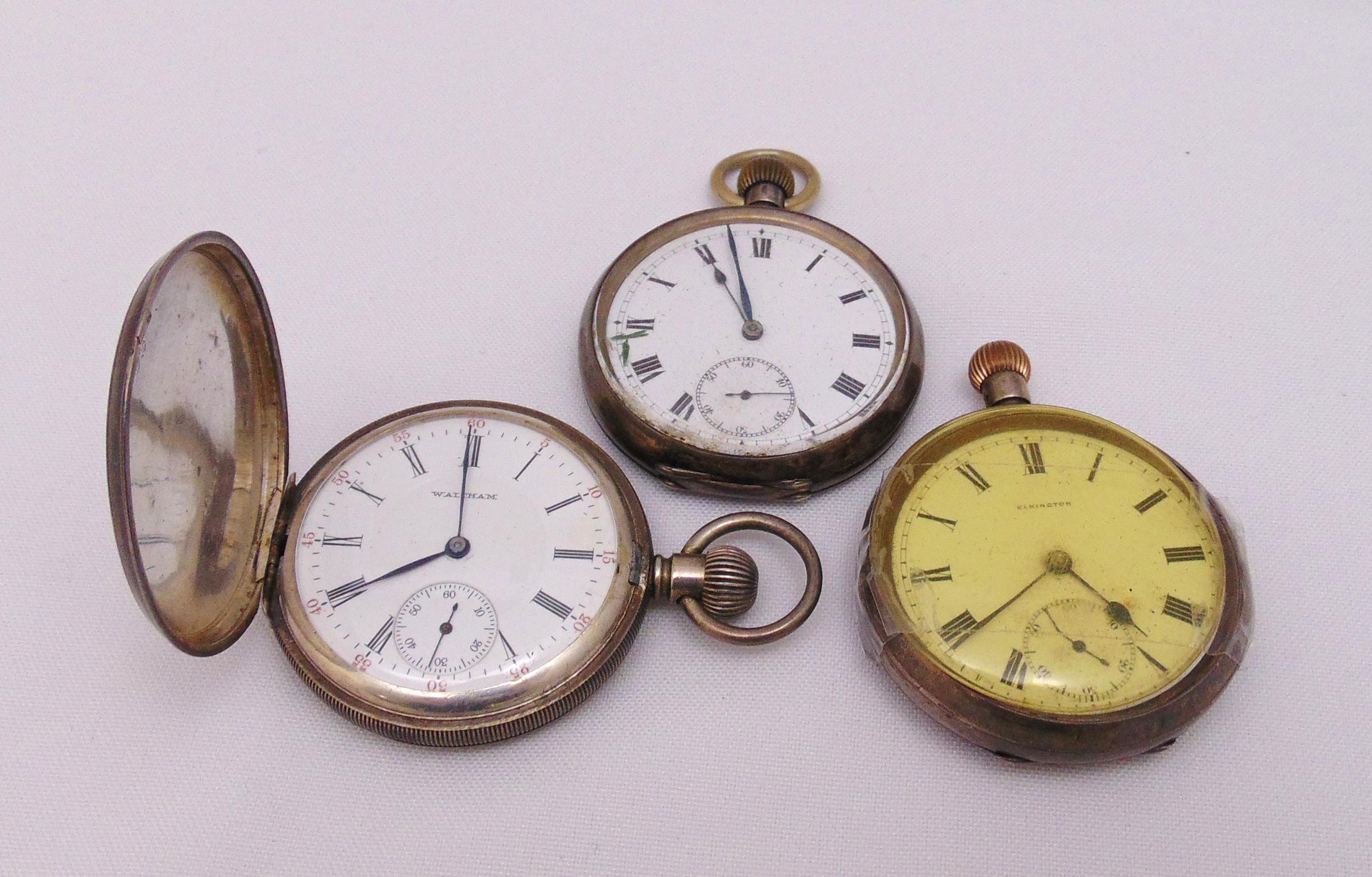 Three hallmarked silver pocket watches