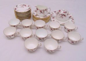 Minton Ancestral twelve place setting teaset to include cups, saucers, plates, a cake plate, a