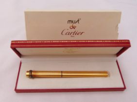 Must de Cartier gold plated rollerball pen in original fitted case