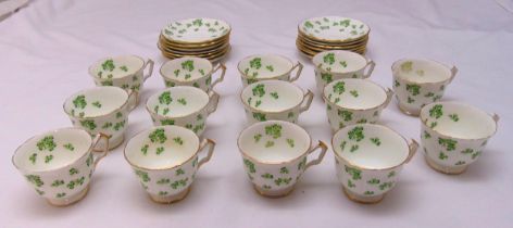 Aynsley Clover Leaf teaset to include cups and saucers (28)