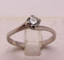 A platinum and diamond solitaire ring to include GIA certificate 17279332