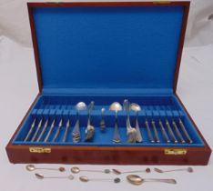 A canteen of Norwegian white metal flatware for six place settings to include knives, forks,