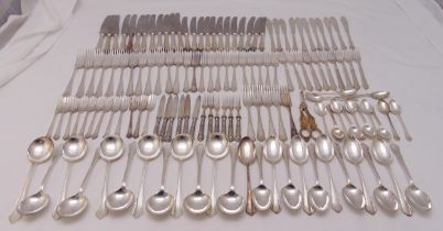 A quantity of Dubarry pattern silver plated flatware to include knives, forks, spoons and soup