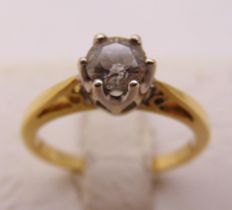 18ct gold and solitaire diamond ring, approx total weight 3.1g