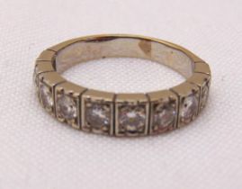 White gold and diamond half eternity ring, tested 18ct, approx total weight 4.0g