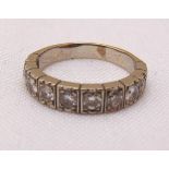 White gold and diamond half eternity ring, tested 18ct, approx total weight 4.0g