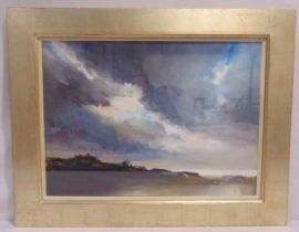 Ethel Walker framed and glazed oil on panel titled Towards The Sea St Andrews, signed bottom