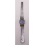 Favre-Leuba stainless steel ladies wristwatch on articulated bracelet