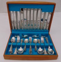 A canteen of Kings pattern silver plated flatware for six place settings