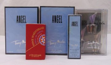 A quantity of perfume to include Angel by Thiery Mugler, Angel Thiery Mugler Celestial hair mist