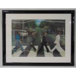 3D framed and glazed image of The Beatles crossing Abbey Road, 45.5 x 66cm