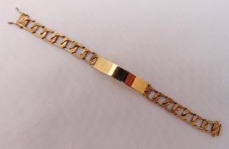 9ct gold identity bracelet of customary form, approx total weight 31.2g