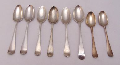 A quantity of 18th and 19th century picture back hallmarked silver teaspoons (8)