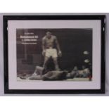 3D framed and glazed image of Mohammed Ali vs Sonny Liston, 45.5 x 66cm
