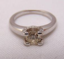 18ct white gold and diamond engagement ring, approx total weight 4.6g