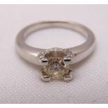 18ct white gold and diamond engagement ring, approx total weight 4.6g