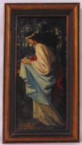 A 19th century framed oil on canvas of lady holding her dress attributed to William Henry O'Connor