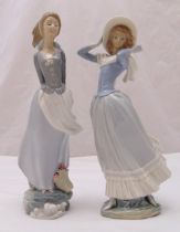 Two Lladro figurines of ladies, marks to the bases, tallest 35.5cm