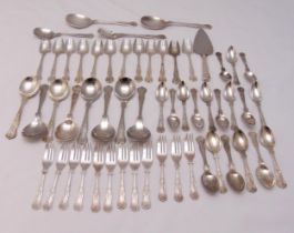 A quantity of Kings pattern flatware to include knives, forks, spoons and soup spoons