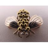 Tiffany and Co. silver and 18ct gold Bumble Bee brooch, approx dimensions 2 x 2.5cm