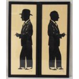 Baron Scotford two framed and glazed silhouettes of gentlemen, signed bottom right dated 1928,