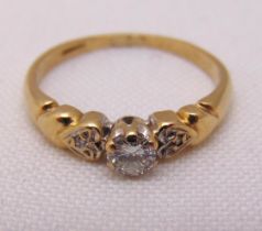 9ct yellow gold and diamond dress ring, approx total weight 1.6g