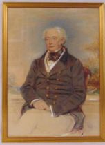 J B Godbold framed and glazed portrait of a seated gentleman, signed and dated 1852 bottom left,