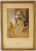 Charles Cattermole framed and glazed watercolour titled La Toilette, signed to the base, 19 x 14cm