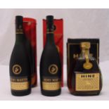 Three bottles of Cognac to include Hine Antique and two bottles of Remy Martin