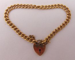 9ct gold fancy link bracelet with padlock clasp, approx total weight 21.7g