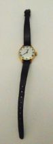 Baume and Mercier 18ct gold ladies wristwatch on a replacement leather strap