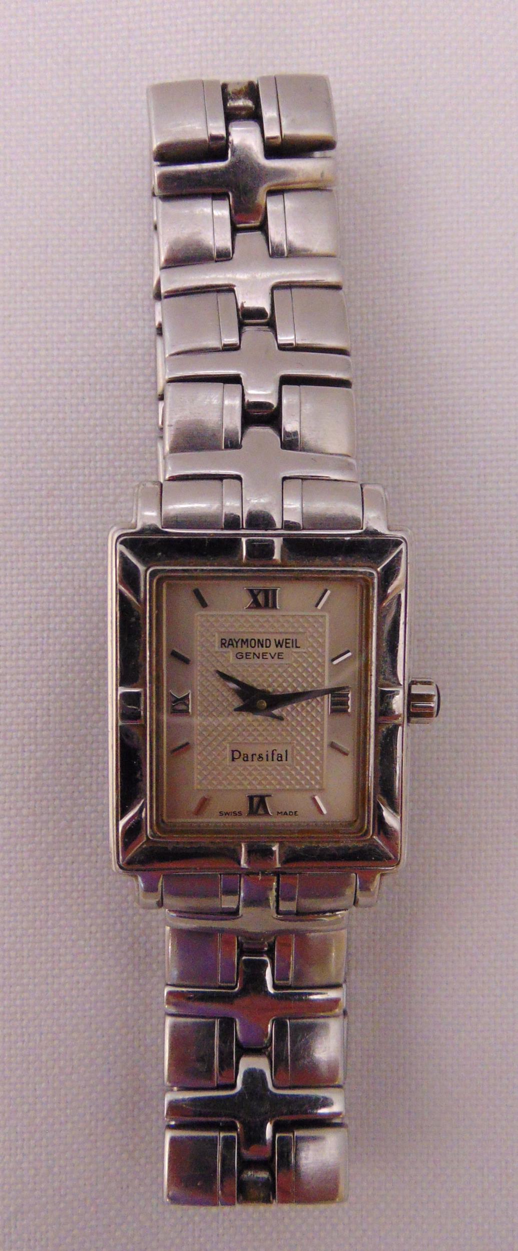 Raymond Weil Collection Parsifal rectangular ladies stainless steel bracelet wristwatch with