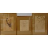 Three framed and glazed prints by Holbein to include Jane Seymour, Thomas Wyatt and Edward Prince of