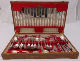 A Webber and Hill canteen of Kings pattern silver plated flatware for twelve place settings to