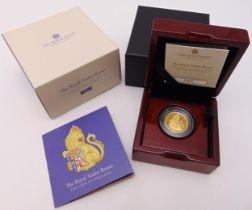 £25 proof gold coin The Royal Tudor Beast 2022 Lion of England (1/4 oz) to include COA