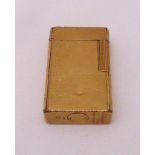 S T Dupont gold plated rectangular engine turned cigarette lighter