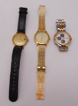 Omega Geneve gentlemans wristwatch, a Seiko chronograph and a Sekonda gentlemans wristwatch (3)