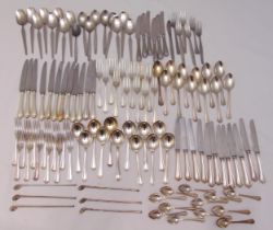 A quantity of silver plate to include knives, forks and soup spoons