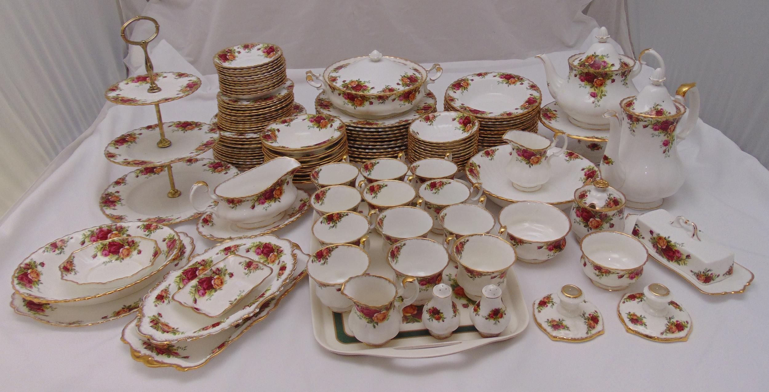 Royal Albert Old Country Roses dinner, tea and coffee service for twelve place settings to include