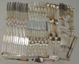 A quantity of Webber and Hill Kings pattern silver plated flatware to include knives, forks, spoons,