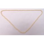 A single strand cultured pearl necklace each pearl approx 6mm, approx length 80cm