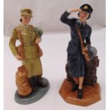 Royal Doulton figurines Auxiliary Territorial Service HN4495 and Womens Auxiliary Air Force HN4454