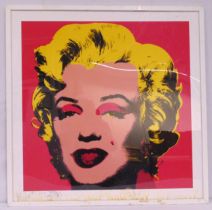 Andy Warhol framed and glazed polychromatic screen print of Marilyn Monroe, 85 x 85cm