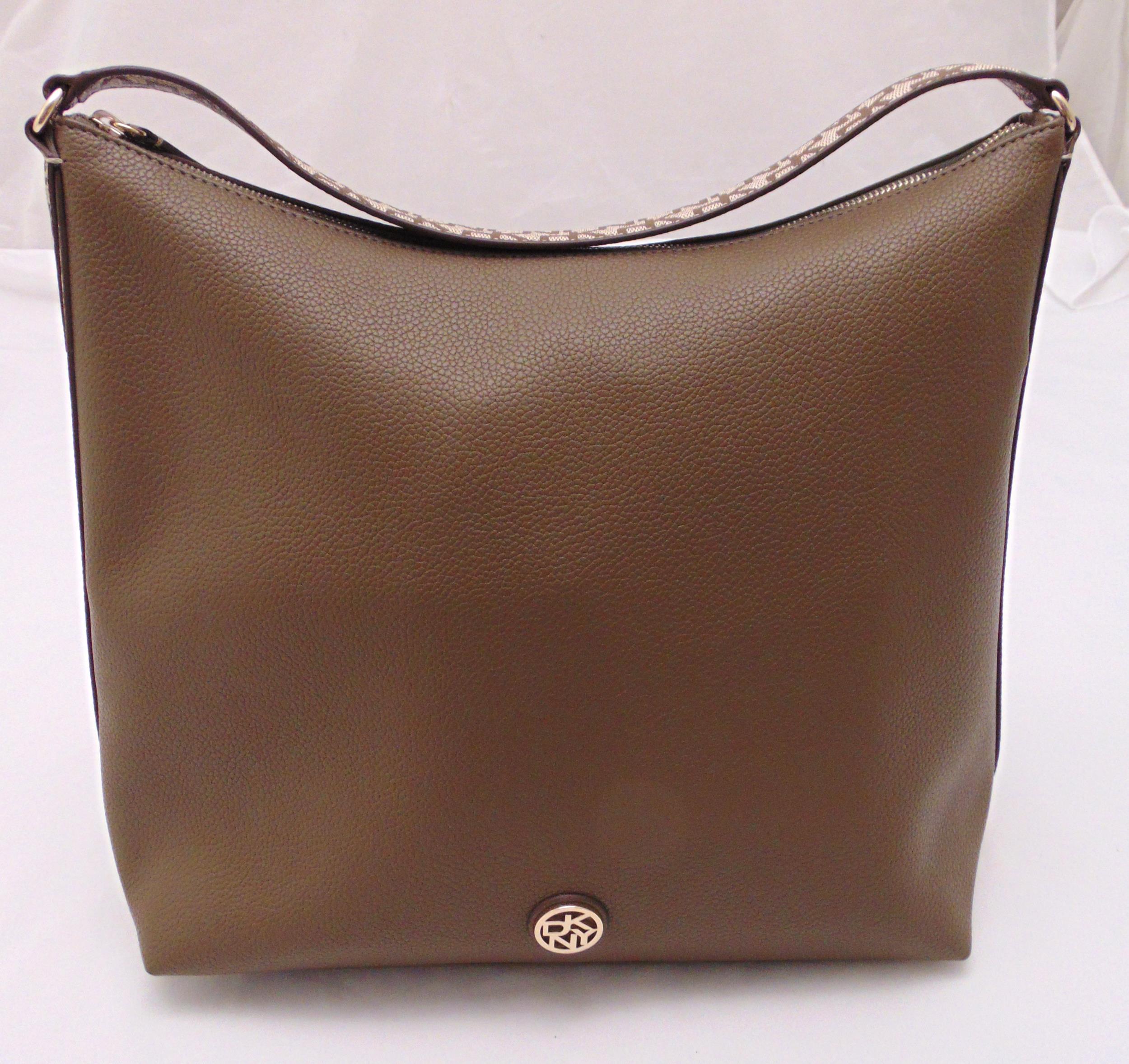 DKNY ladies taupe leather tote bag