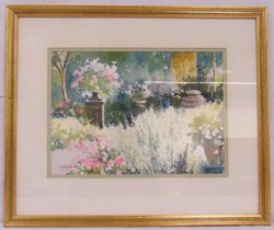 Stanley Andrews framed and glazed watercolour titled Patio Plants, signed bottom left, 25 x 35cm